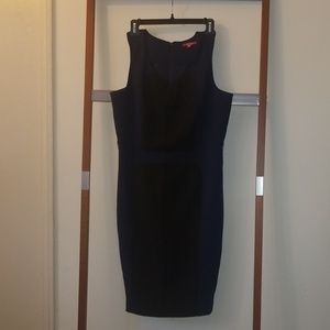 Professional color block, sleeveless dress.